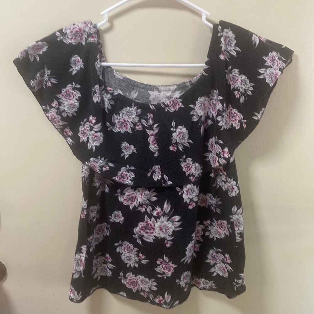 Black Floral Blouse